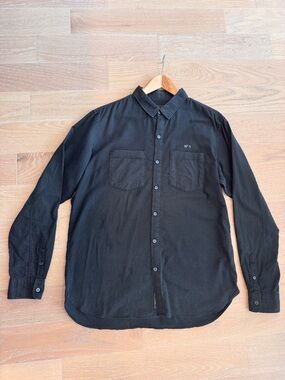 Neighborhood Black Button-Down Shirt with Micro Dot Print